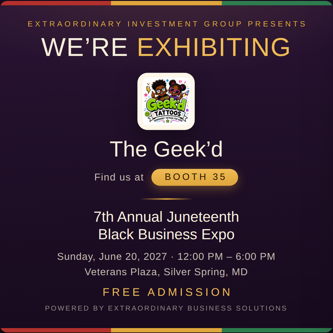 Square social post graphic announcing The Geek&rsquo;d at Booth 35